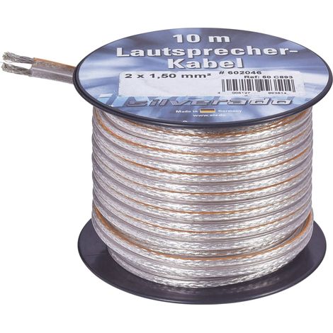 AIV 23555L Câble haut-parleur 2 x 1.5 mm² argent 10 m X75718