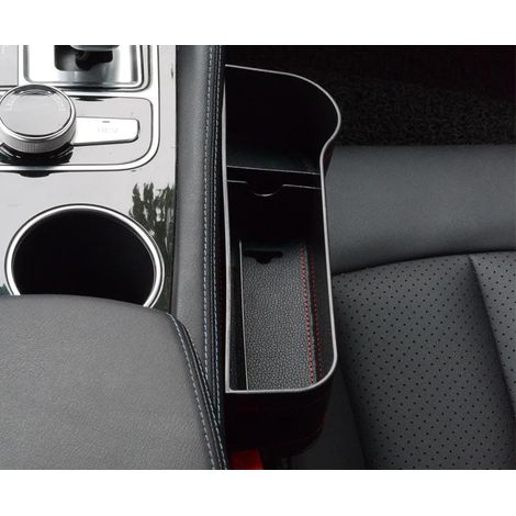 (Cuir noir droit) Poche de rangement pour siège auto Hummer H1 H2 H3, organisateur de siège, boîte de rangement pour fente, rangement intérieur de voiture (1/5)