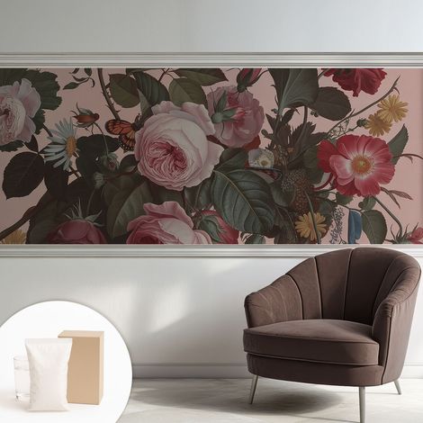 Carta Da Parati - Murale Alla Moda Decorazione - Camera Da Letto - Con Colla Gratuita Eleganza floreale 250x104 cm (1/5)