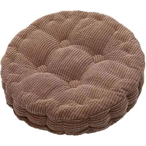 Coussin rond pour fauteuil tatami, 40 cm de diamètre, couleur café - Coussin d'assise épais pour intérieur, idéal pour le bureau, la maison, la salle à manger, la voiture et le salon - Décoration simp