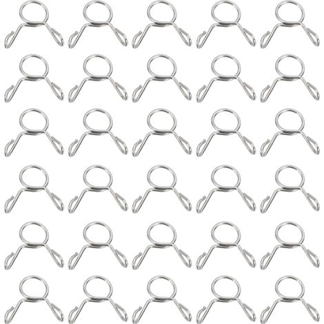 32 Pcs Colliers À Ressort En Fil Clip À Ressort Argent (1/5)