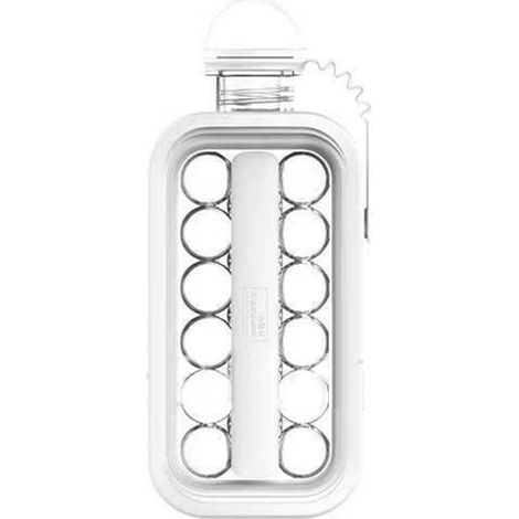 Moule à Boules de Glace 2 en 1 Portable - Boule Glacée avec Bouteille d'Eau et Couvercle Blanc (1/5)