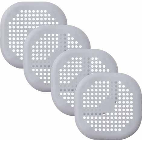 Lot de 4 bondes d'évier en silicone avec ventouse pour ramasse-cheveux - Dispositif anti-blocage pour cuisine et salle de bain (noir)-LIAIKI (1/5)