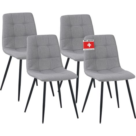 Albatros Esszimmerstühle 4er Set BORA Grau- Komfortabler Polsterstuhl für Modernes und Stilvolles Design am Esstisch - Küchenstuhl oder Stuhl Esszimmer mit hoher Belastbarkeit bis 110kg (1/5)