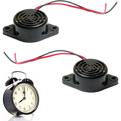 Lot De 2 Buzzer Électronique DC 3-24V Buzzer Sonore 100DB, Électronique Alarme Buzzer Alarme Continue D'alarme Sonore pour Voiture Moto Oubli Phare Système Avertisseur Sécurité Extérieur (1/5)