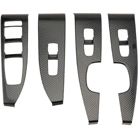 Pour MQ4 2021-2025 : Cache-bouton de lève-vitre en fibre de carbone, garniture de panneau d'accoudoir de porte, cadre de moulure intérieure (1/5)
