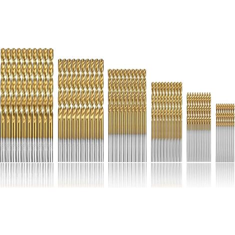 Set di 120 punte da trapano elicoidali, punte da trapano micro in titanio HSS, punte da trapano metriche in acciaio rapido HSS da 1/1,5/2/2,5/3/3,5 mm, set di punte da trapano micro