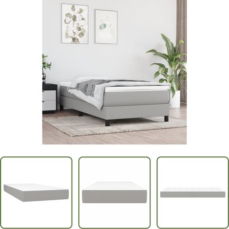 Sommeil de qualité - Matelas de lit à ressorts ensachés fermeté moyenne Gris clair 90x200x20cm Tissu (1/5)