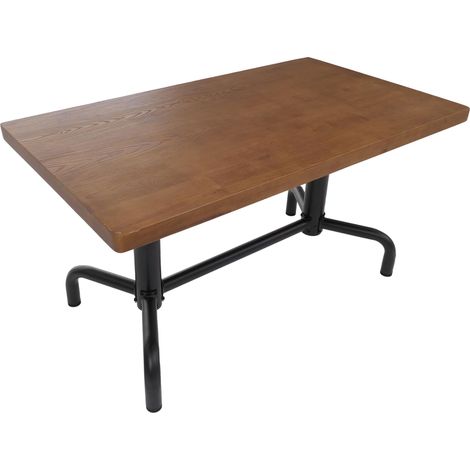 [NEUWERTIG] Esszimmertisch HHG-695, Tisch Esszimmertisch, Industrial Holz 140x80cm natur, schwarzes Gestell