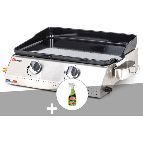 Plancha gaz 2 brûleurs Vera 200 - Somagic + Dégraissant plancha