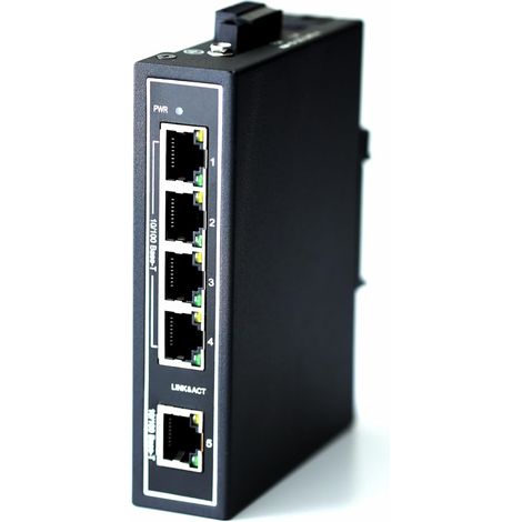 WDH-5ET-DC 10/100Mbps Commutateurs Ethernet industriels 5 Ports Non gérés avec Rail DIN/Montage Mural (sans Ventilateur, -30°C 75°C) (1/5)
