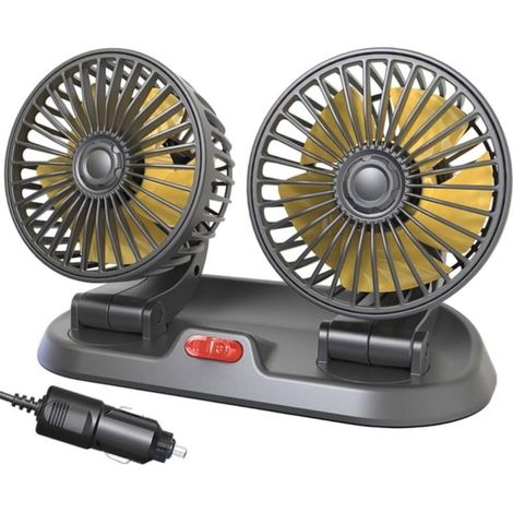 KiraKira Ventilateur de voiture à double tête rotatif alimenté (1/5)