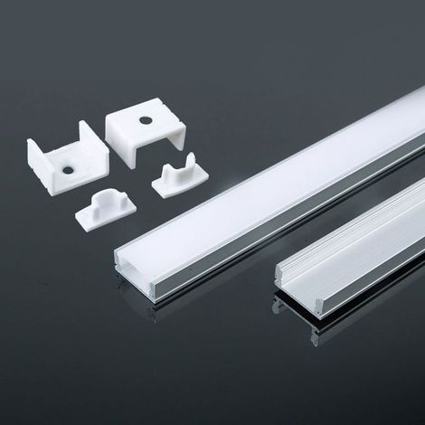 Perfil de aluminio blanco V-TAC para tira LED (longitud máxima: 12,4 mm) 2000 x 17,4 x 7 mm
