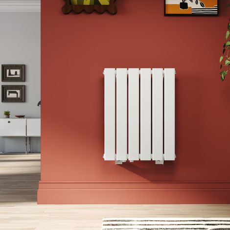 SONNI Radiatore Bianco Singolo Verticale Termosifoni ad Acqua Calda in Acciaio SPCC Acciaio Dolce 600x465 mm 1143W