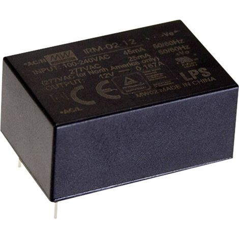 MEAN WELL IRM-02-12 ALIMENTATORE DA CIRCUITO STAMPATO AC/DC 12 V/DC 167 MA 2 W (1/2)
