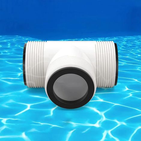 Accessoires de piscine Raccord en T pour tuyau de pompe de piscine hors sol, adaptateur fileté pour tuyau de pompe de piscine de 1,5 pouce. (1/5)
