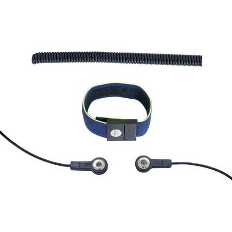 [NEUWERTIG] B-Ware BJZ A-60388 Erdungsarmband Handgelenkband Erdungskabel Blau Gelb (1/2)