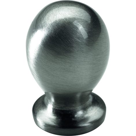 Hettich Möbelknopf Zinkdruckguss Edelstahl-Optik Ø 15,0 x 25,0 mm - 1 Stück Filzgleiter & Möbelgriffe