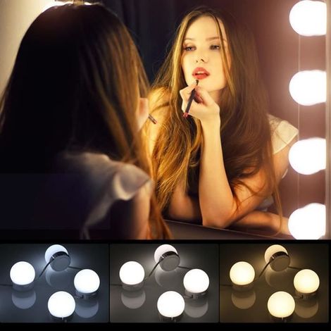 Éclairage de lampe Dimmable lumineux superbe lumière miroir vanité 10 LED pour le maquillage d\'habillage cosmétique