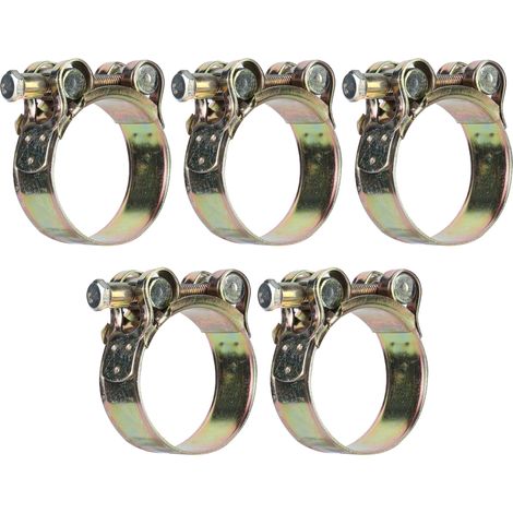 Collier de serrage galvanisé 5 pièces, kit à tête unique 36-39mm/1,4-1,5in pour usage automobile et mécanique (1/5)