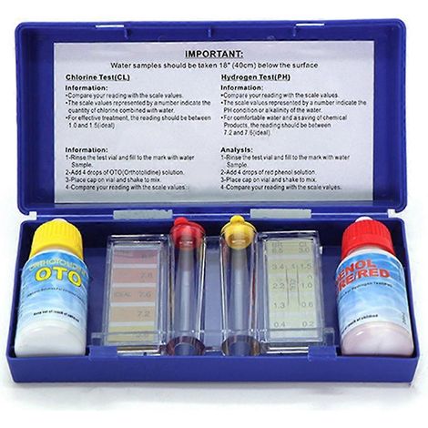 Kits de test d'eau pour piscines et spas, boîte de test d'acidité-base -- (1/5)