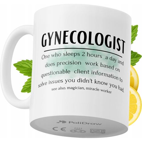 Taza para ginecólogo/a. Divertida taza de café/té con diseño gráfico y texto humorístico. Taza ideal para cumpleaños, santos, días festivos. Taza premium para ocasiones especiales en casa, la oficina  (1/5)
