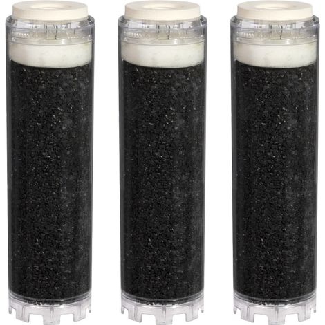 Apic – Pack de 3 cartouches GAC charbon actif – Filtration eau – Anti-goût et odeur – Retient pesticides et herbicides