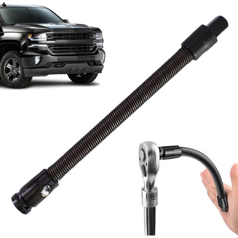 Barre de Rallonge Flexible Extension Pliable Arbre de Transmission pour Douilles Adaptateur à Ressort pour Perceuse Électrique, Espace Étroit, Projet Automobile DIY, (1/5)