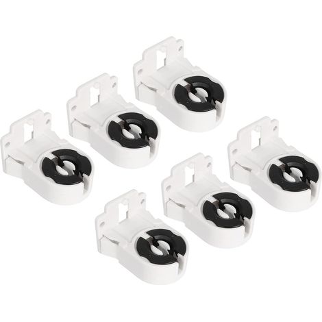 6 Paquet T8 Fluorescent luminaire Support Blanc Noir (1/5)