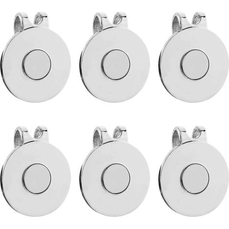 6 Pièces Clips de Chapeau de Marqueur de Balle de Golf, Marqueur de Balle Magnétique Support de Marqueur de Balle de Golf pour Chapeaux de Golf Pantalons Gants Ceintures Accessoires de Golf (1/4)