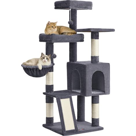 Arbre à Chat, Tour pour Chat, 3 Plateformes, 136 cm de Haut (1/5)