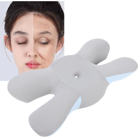 Oreiller cervical en nylon et polyuréthane à rebond lent, bleu, pour dormir sur le dos, le ventre ou le côté. (1/3)
