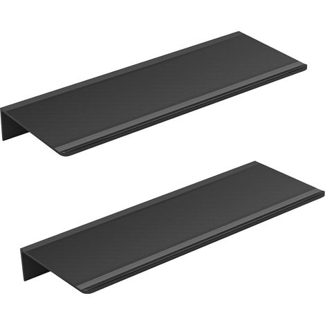 Étagères Murales en Métal Lot de 2, Etagere Murale sans Percage Noir Étagère Flottante, Tablette Décoration Murale pour Décor Cadres Photos, Bibelots, Étagère Salle de Bain (40 x 12 CM) (1/5)
