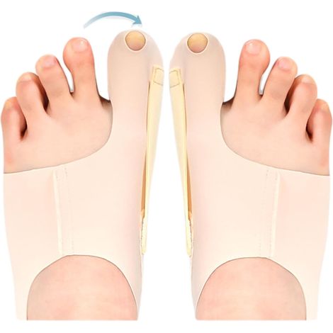 Correcteur d'hallux valgus 2 pièces unisexe, attelle orthopédique réglable pour gros orteil avec séparateur d'orteils, orthèse de soulagement de l'h (1/5)