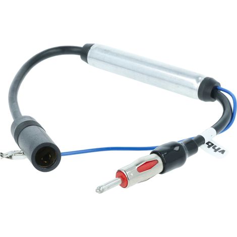 vhbw Adaptateur d'antenne Din (m) vers Din (f) compatible avec Audi, Seat, VW voiture - Amplificateur pour alimentation fantôme, 35 cm