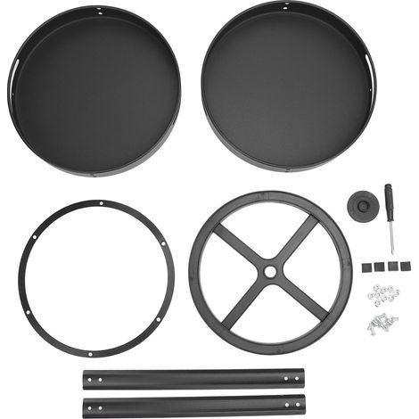 2-stöckiger, drehbarer Gewürzorganizer aus Kohlenstoffstahl, 360° drehbare, runde Multifunktionsschale für Küchenutensilien, Schwarz (1/5)