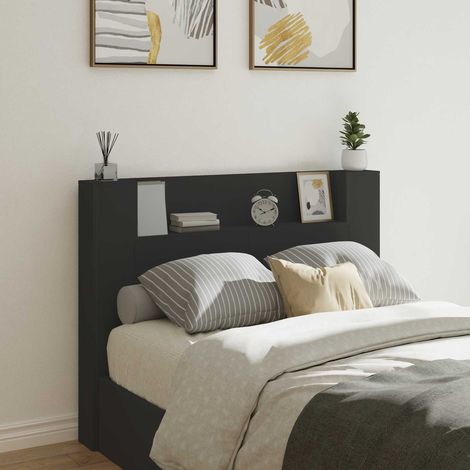 Kopfteil mit Regal Schwarz 140 x 16,5 x 103,5 cm Holzwerkstoff