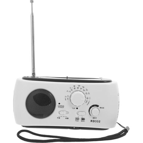 Radio Solaire à Manivelle Portable avec Lampe Torche LED Charge (1/5)
