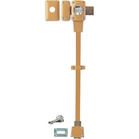 THIRARD - Verrou à bouton Mirage 6 pour porte d'entrée, cylindre 45mm, tringle 2 pts en acier, bas, gauche, 3 clés, bronze - THIRARD (1/5)