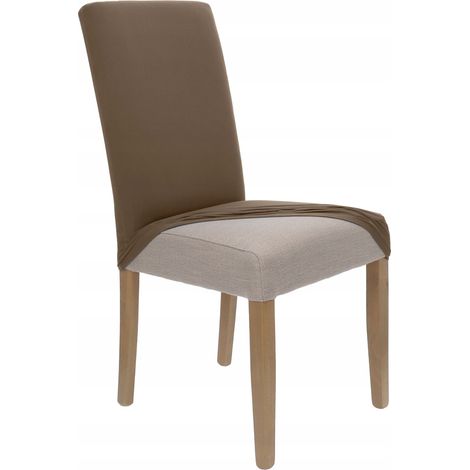 HOUSSE DE CHAISE ÉLASTIQUE MARRON CACAO [21C1] (1/5)
