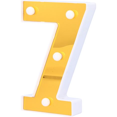 Goldene LED-Leuchte mit der Zahl 7, warmweiß, für Hochzeiten, Geburtstage, Partys und Feiertage. (1/5)
