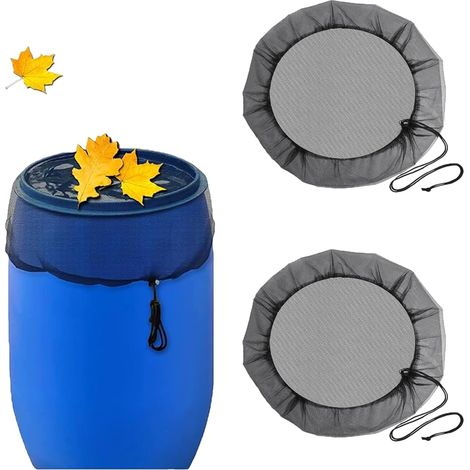 2 Pièces Réglable Filet de Protection, Filet pour Citerne de Pluie, pour Les Seaux D'extérieur afin de Les Protéger Contre Les Moustiques et Les Feuilles, etc.(Noir) (1/5)