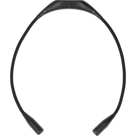 Lampe de cou LED rechargeable USB, 3 niveaux de luminosité, flexible à 360°, idéale pour la lecture, la course et les réparations (noire). (1/5)