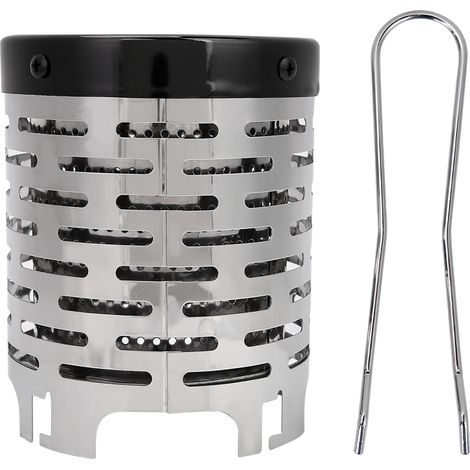 Mini Réchaud En Acier Inoxydable - Chauffage De Tente 360 Degrés - Accessoire Camping Portable - 1 Pièce (1/5)