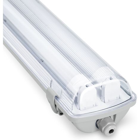 Randaco LED Feuchtraumleuchte Badlampe Keller Wannenleuchte Tube Lamp 150cm 2 x 24W T8 Röhre Kaltweiß 6500K IP65