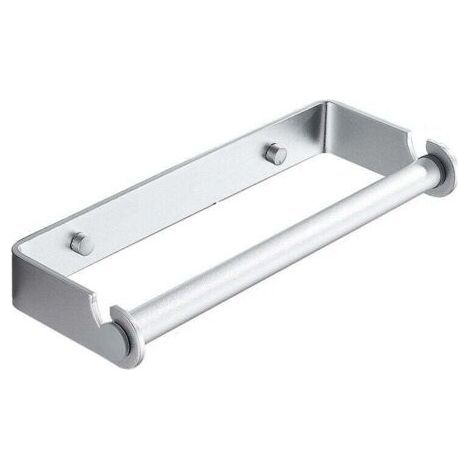 Soporte para papel higiénico de 27 cm, autoadhesivo, de acero inoxidable, para pared, ideal para cocina, baño y dormitorio (plateado). (1/4)
