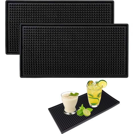 Tapis de cuisine/bar - 2 pièces, 15x30cm égouttoir vaisselle absorbant cocktail accessoires barman dessous de verre - Polyvalent (1/5)