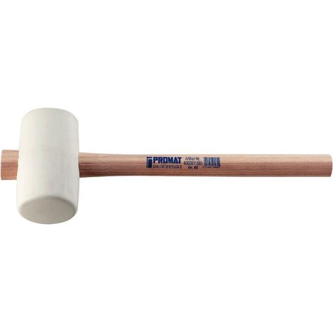 Mazzuolo in gomma testa-D.64mm testa-L.113mm frassino bianco 70 Shore A faccia piana PROMAT