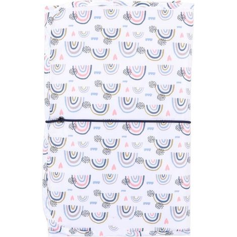 Nappe à langer portable imperméable en nylon - Pratique pour voyages et maison - Modèle arc-en-ciel blanc (1/5)
