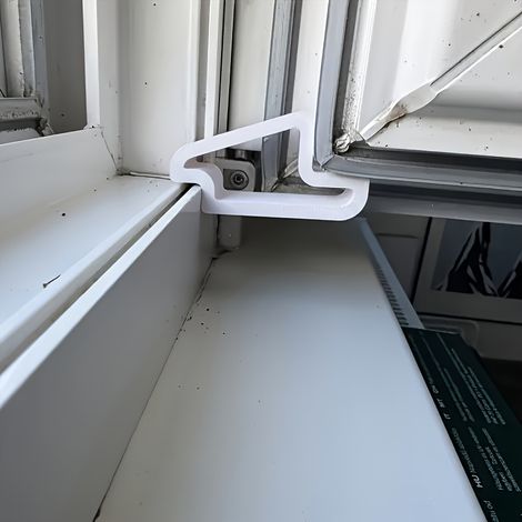 Butée de fenêtre en plastique durable, facile à installer, empêche le glissement, sans danger pour les fenêtres des maisons et des bureaux. (1/5)